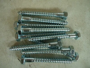 M8X75 HEXAGON HEAD WOOD SCREW COACH SCREWS BOLTS ZINC PLATED 100pk Lot1085 - Picture 1 of 2