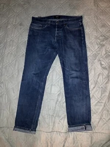 JACK SPADE FRANKLIN SLIM SELVEDGE SELVAGE JEANS WHITE OAK CONE USA $198+ 36x32 - Picture 1 of 9