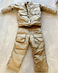 Cabela's Premier Northern Goose Down Puffer Jacket Pants Suit Beige Large - Picture 1 of 12