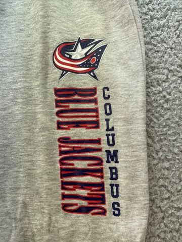 Columbus Blue Jackets size Large Gray sweat pants Excellent Condition NHL Cover