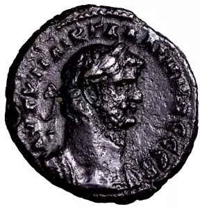 VERY RARE EGYPT, Alexandria. Gallienus. AD 253-268. Potin Tetradrachm Athena - Picture 1 of 4