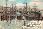 Ansichtskarte Lithografie Hamburg Hafen mit Ladungsbrücke
