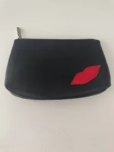 Laura Geller piccola borsa cosmetica nera in ecopelle con labbra rosse - Foto 1 di 10