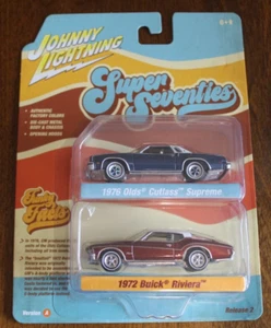 Paquete de 2 JOHNNY LIGHTNING 1976 OLDS CUTLASS SUPREME y 1972 BUICK RIVIERA - Imagen 1 de 1