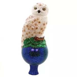 Old World Christmas Owl on Ball Bird Glass Tree Topper 50024 - Picture 1 of 2