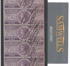 GB QV Revenue High Value £1 CHANCERY COURT (1857) Super STRIP{7} Used MS5000