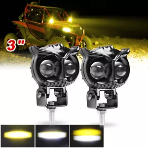2X For UTV Polaris RZR 4 XP 3" LED Cube Work Light Bar Spot Fog Pods Offroad 12V - Picture 1 of 8