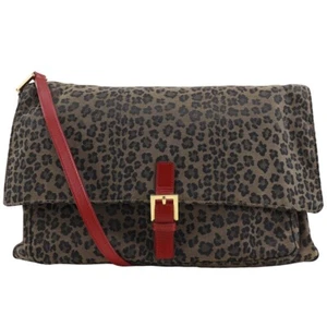 FENDI Leopard Pattern Shoulder Bag Leopard Pattern Brown / red canvas Leop... - Picture 1 of 12