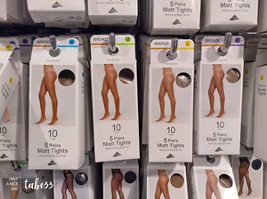 Primark BRONZE 5 Paar matte Strumpfhosen 10 Den verstärkter Körper & Zehenbein S M L XL - Bild 1 von 9