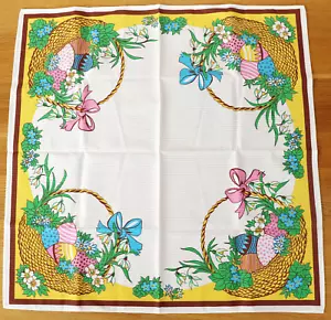 Tischdecke Ostern DDR Mitteldecke Vintage Eier Blume 60x60cm Korb Frühling Blüte - Bild 1 von 5