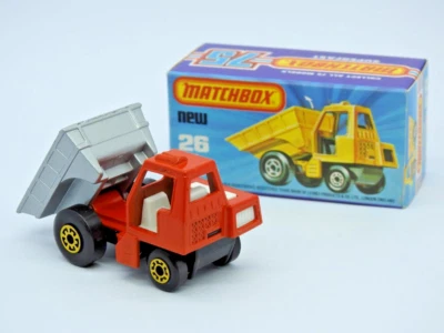 MATCHBOX SUPERFAST No.26 SITE DUMPER VNM IN VNM K BOX 1981-82 RARE YELLOW WHEELS - Image 1 of 4