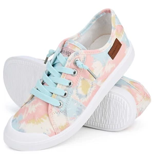 Women Slip On Canvas Sneaker Low Top Casual Walking Shoes Classic Comfort Flats - Picture 1 of 96