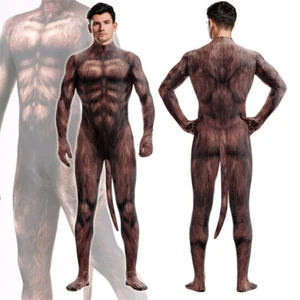Para hombre Disfraz Muscular Animal Cosplay Mono Body Halloween Zentai Adulto - Imagen 1 de 6