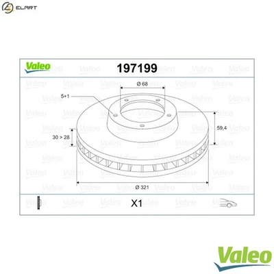 2x BRAKE DISC 197199 FOR AUDI A6/S6/Allroad A8L BPJ/BYK 2.0L CAHB/CAHA 2.0L A6 - Image 1 of 4