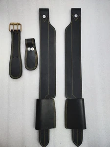 Leather Australian Stock Saddle Fenders Pair Black Color Free Shipping - Picture 1 of 5