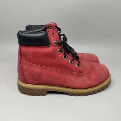 Timberland Boots Boys Size 6 Waterproof Nubuck Lace Up Youth Black Collar 6598R - Image 1 of 4