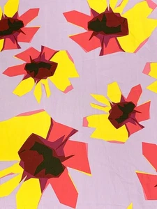 Mum Cotton Fabric Poplin Imported Floral Dove Gray By the Yard - Picture 1 of 3