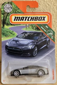 Matchbox! 2018 Tesla Model S Silver MBX Road Trip Toy Car 1/64 #19/35 - Picture 1 of 3