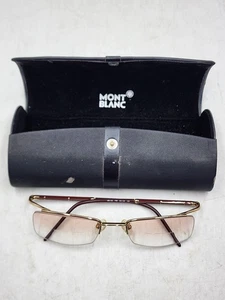 MONT BLANC MB 122 F90 54 20 135 MARCO DE GAFAS BORGOÑA CHAPADO EN ORO Solo + Estuche - Imagen 1 de 14