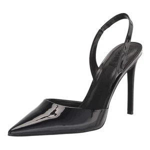 DKNY Macia Damen-Slingback-Pumps Absatz Sandale glänzend schwarz spitz zulaufend Größe 7 - Bild 1 von 11