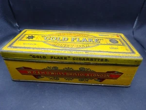 Lata grande de cigarrillos vintage Gold Flake Honeydew (años 20-30) - Imagen 1 de 13