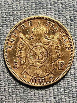 1867 A France 5 Francs Silver Coin - KM#799.1 - Image 1 of 2