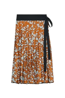 Tory Burch Silk Pleated Wrap Skirt NWT $498 Size 8 + Ellison Black Lace Blouse M - Image 1 of 4