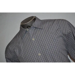 32877 Territory Ahead Dress Shirt Blue Plaid Cotton Size Large Mens - Picture 1 of 7