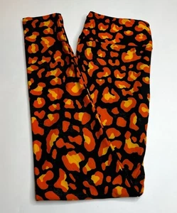 NEW LuLaRoe OS Leggings HTF BLACK ORANGE YELLOW Cheetah LEOPARD Wild ANIMAL Sexy - Picture 1 of 4