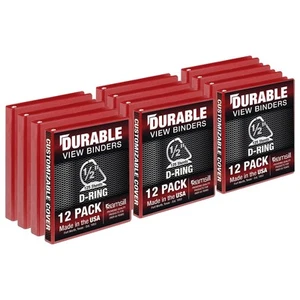 Durable 0.5 Inch Binder, Made in USA, D Ring Binder, FSC 100% Recycled Chipbo... - Picture 1 of 9