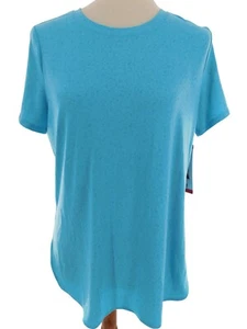 Skechers Women's Medium Shirt Blue Short Sleeve Athletic Tunic Knit Go Walk - Picture 1 of 5