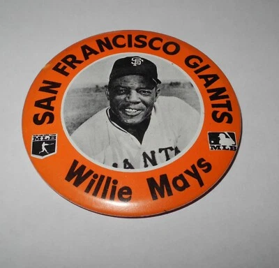 1965 Baseball Willie Mays MVP San Francisco Giants Stadium Souvenir Pin Button - Image 1 of 2