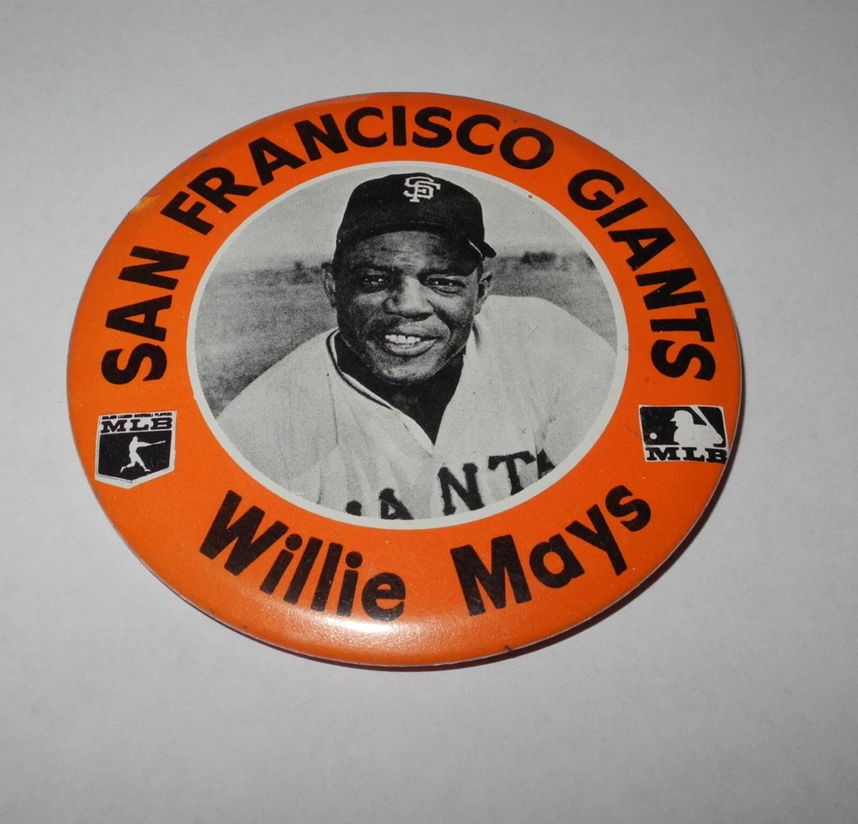 1965 Baseball Willie Mays MVP San Francisco Giants Stadium Souvenir Pin Button - Image 1 of 2