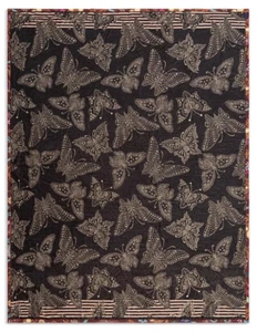 💕 JOHNNY WAS REVERSIBLE COZY TRAVEL BLANKET GALLIANI PAISLEY BUTTERFLIES W/CASE - Picture 1 of 4
