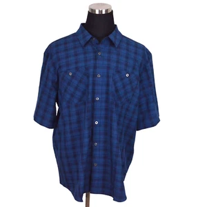 Camicia uomo Orvis XXL blu a quadri cotone collezione classica manica corta - Foto 1 di 8