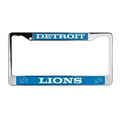 Placa de licença Detroit Lions NFL 3D poliuretano cromado quadro carro-caminhão-SUV - Imagem 1 de 3
