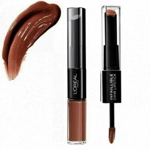 L OREAL INFAILLIBLE DÚO DE LABIOS LARGA DURACIÓN 24 HORAS 117 MARRÓN PERPETUO - Imagen 1 de 2