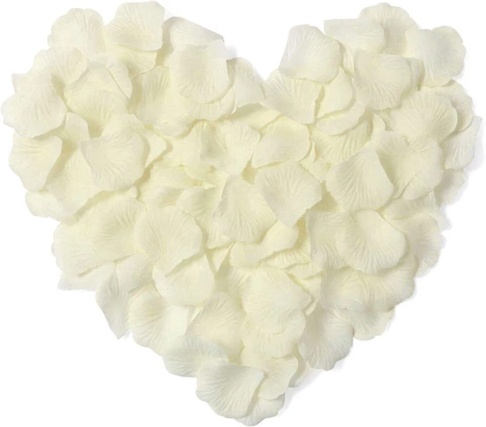 Neo LOONS 1000 Pcs Artificial Silk Ivory / Cream Rose Petals Wedding Decoration