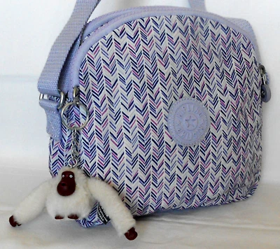 Kipling, CROSS BODY BAG/Schultert. + Affe, Creme + Flieder-Tönen, 100% wie NEU! - Bild 1 von 4