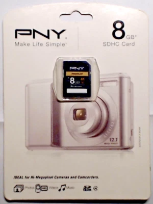 New PNY PREMIUM 8GB SDHC Card Class 4 Flash Memory Card 2hr HDVideo P-SDHC8G4-EF - Image 1 of 2