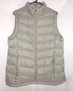 NWT Eddie Bauer 650 Down Olive Green Zip Up Sleeveless Vest Women's Size L - Picture 1 of 5