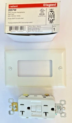 LEGRAND 2097W GFCI DUPLEX RECEPTACLE 20A 125VAC 60HZ RADIANT****LOTOF5**** - Image 1 of 4