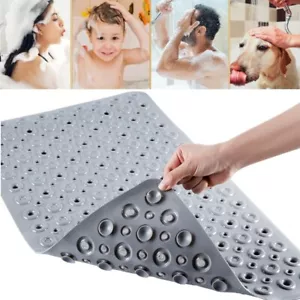 Non Slip Bath Mat Extra Large Shower Mat Bathtub Anti-Mold Rubber Strong Suction - Picture 1 of 15