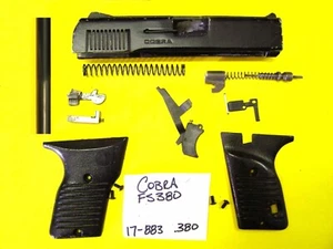 COBRA FS380 BLACK SLIDE & BARREL BLACK GRIP RECOIL SPR TRIGGER FIRING PIN 17-883 - Picture 1 of 6