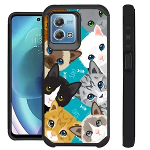 FUSION Case For Motorola Moto G Stylus 5G 2023 Hybrid Cover MULTI CUTE CATS - Picture 1 of 5