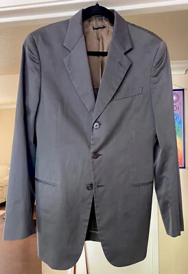 Blazer masculino de algodão azul etiqueta preta Giorgio Armani tamanho 40 R - Imagem 1 de 4