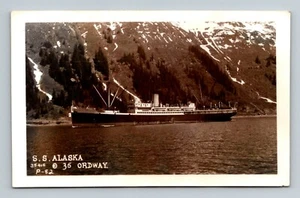 SS Alaska AK Steamer Ordways Photo Studio Juneau AK Real Photo Postcard RPPC - Picture 1 of 2