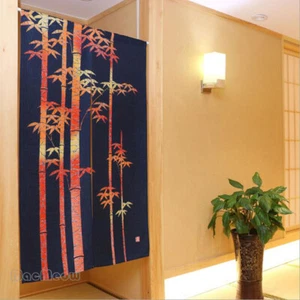NOREN Door Curtain Japanese Doorway Divider Tapestry 85×150cm Red Bamboo Print