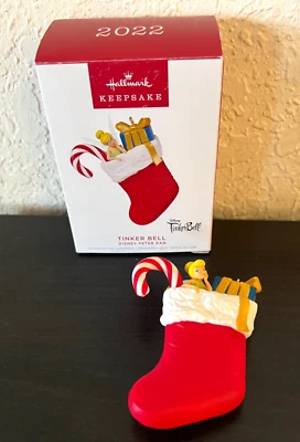 Hallmark Disney 2022 Peter Pan Tinker Bell en Medias Adorno de Navidad NUEVO Foto 1 de 4