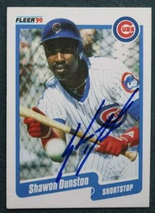 Chicago Cubs Star Shawon Dunston signed / autographed 1990 Fleer baseball card-- - Picture 1 of 1